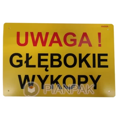 Znak UWAGA! GŁĘBOKIE WYKOPY LD21