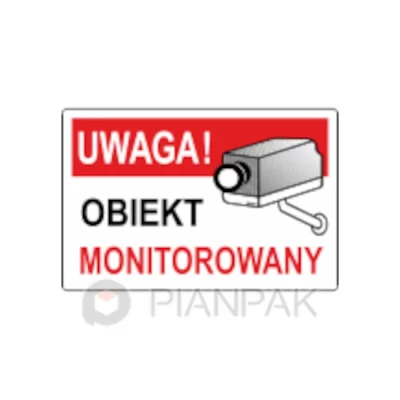 Znak UWAGA! OBIEKT MONITOROWANY LB47