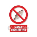 Znak ZAKAZ ŁOWIENIA RYB